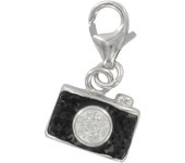 Les Trésors De Lily [Q4900] - Charm colgante de plata 'Cámara' plata negra (rodio) - 10x6 mm