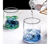 1 taza de cristal creativa japonesa, taza de té de cristal con forma de montaña nevada de colores, vaso de whisky, vaso de agua, copas de vino 360ml verde