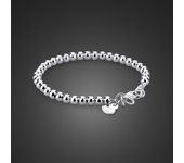 Pulsera de cuentas de plata de ley 100% 925 para mujer, pulsera de plata maciza para niñas y niños, joyería para padres e hijos 13cm