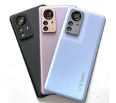 Para Xiaomi Mi 12 Pro batería trasera + marco de cámara + lente para Xiaomi 12 Pro Mi12 Pro adhesivo de carcasa Blue No Cam Frame