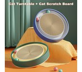Tablero rascador para gatos 3 en 1, almohadilla rascadora redonda, nido con bolas de juguete para molienda de gatos de interior blanco