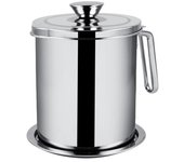 Olla coladora de acero inoxidable para aceite, 1,3/1,6l, a prueba de fugas, para almacenamiento de grasa, hervidor 1.3l plata