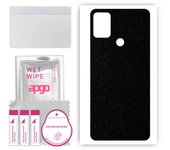 apgo Protective Skin Sticker for the back compatible with LG W41 Plus, Wrap Film, Foil, Vinyl - Pattern Matte Black