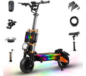 Patinete eléctrico todoterreno Cheevalry S11 PRO de 6000 W, 48 V, 85 km/h, 11 pulgadas, para adultos negro