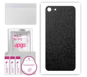 apgo Protective Skin Sticker for the back compatible with Apple iPhone 7, Wrap Film, Foil, Vinyl - Pattern Black Honeycomb
