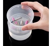 Caja esterilizadora de brocas para uñas, útil aplicación amplia de borde liso para tienda de manicura púrpura