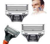 2 recambios de cuchillas de afeitar para hombre para afeitadora manual de acero inoxidable de 5 capas de Harry's, recortadora de barba, cartuchos de repuesto con banda lubricante. 2pcs