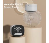 Extractor de leche portátil, extractor de leche eléctrico portátil para amamantar, manos libres, 4 modos, 9 succión blanco