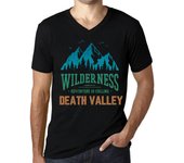 Camiseta vintage para hombre con gráfico y cuello en V Wilderness Death Valley Deep Black XS negro