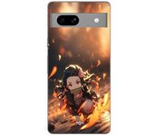 Coque maniacase pour Google Pixel 7a Demon Slayer Nezuko 3D art anime Manga