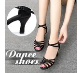 Mujer Tango Salón Latino Vals Baile Niñas Zapatos de Fiesta Tacón Alto 7CM 34 marrón