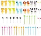 Juego de 50 tenedores de fruta de plástico con forma de animal, innovadores y lindos, para niños, con dibujos animados para el hogar