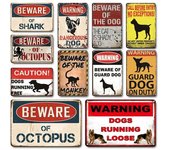 Cartel de advertencia de peligro, decoración de Metal, cuidado con el perro, gato, cartel de hojalata Vintage, No traspasar, decoración de pared de granja, placa de puerta familiar 20x30cm
