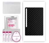 apgo Protective Skin Sticker for the back compatible with Samsung Galaxy Tab S7+ 5G, Wrap Film, Foil, Vinyl - Pattern Carbon Black
