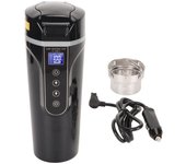 Hervidor eléctrico de viaje de 500 ml, color negro, con pantalla de temperatura del agua, 96 W, 12 V/24 V, para coche, para té. L