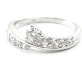 Bague Argent 'Scarlett' blanc argenté (rhodié) - 9 mm 50