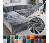 Funda de sofá de terciopelo elástica gruesa para 1/2/3/4 plazas, funda de sofá de terciopelo para sala de estar, funda de sofá de esquina en forma de L 4 SEAT (235-300CM)