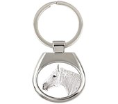 Boulonnais Horse - keychain with a horse, keychain with a print, personalized pendant from the Art-Dog brand plata
