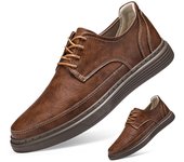 Zapatos de hombre de piel auténtica de talla grande, cómodos y casuales, mocasines planos 36 marrón