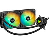 Refrigerador líquido para CPU ASUS TUF Gaming LC 240 ARGB con sincronización dual, ventilador TUF ARGB de 120 mm y ranuras para aspas, todo en uno (Diseño Aurora)