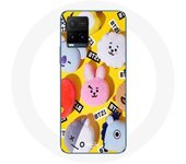 Coque pour Vivo Y21s 2021 / Y21 2021 BTS Bangtan Sonyeondan BT21 Tata Chimmy Cooky Rj Shooky Koya Mang Et Van
