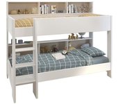 Litera infantil PARISOT - Decoración Ombre Roble y Blanco - Somieres incluidos - 2 x 90 x 200 cm - JIM
