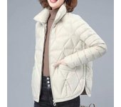 2024 Nueva chaqueta de algodón ligera y fina de talla grande, abrigo corto para mujer, chaqueta de algodón suelta para otoño e invierno, chaqueta de algodón ligera para invierno 3XL negro