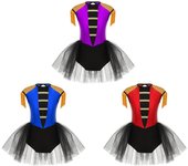 Disfraz de circo para niñas, disfraz elegante de circo con borlas, vestido de leotardo de baile, trajes de fiesta de Cosplay de Halloween 5-6 Years rojo