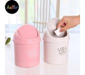 Mini cubo de basura de escritorio, pequeño bote de basura para el hogar con contenedores, almacenamiento de escritorio S color rosa