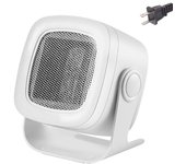 Calentador de ventilador de cerámica, calentador eléctrico portátil para el hogar, la oficina y el dormitorio. EU blanco