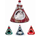Otoño e invierno cálido marea nacional Año nuevo viento semicerrado nido de gato creativo mascota nido tienda Navidad sombrero modelado perrera S