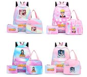 3 unids/set Noruto Mochila para niñas, mochilas de escuela secundaria para mujeres, Mochila impermeable, Mochila para estudiantes, Mochila para ordenador portátil