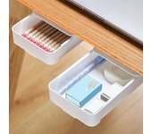 Organizador de escritorio con cajón oculto extraíble para debajo del escritorio, organizador de joyas y cubiertos para cocina L negro