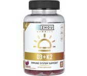 Zhou Nutrition, D3 + K2 gummies, strawberry, 60 gummies