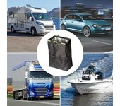 Bote de basura para coche, bolsa de basura impermeable a prueba de fugas de gran capacidad de 13L, cubo de basura colgante plegable 0 negro