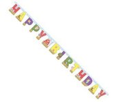 Banner de feliz cumpleaños en la granja (Paquete de 6) One Size negro