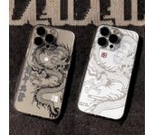 Nueva funda de teléfono de lujo con diseño de dragón chino y leyendas orientales con láser para iPhone 11, 12, 13, 14 Pro Max, 15 Plus, tótem 3D, funda anticaídas For iPhone 11