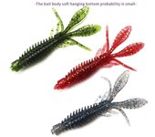 10 Uds Señuelos de pesca 1,8g 6,5 cm señuelo de pesca salado tipo camarón gusano suave cebo biónico para mar amarillo