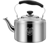 Tetera de acero inoxidable 304 súper gruesa con silbato de gran capacidad Tetera de gas para cocina eléctrica con hervidor