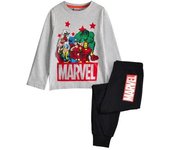 Marvel Avengers Conjunto de pijama largo estampado para niños 3-4 Years negro/gris