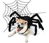 Disfraz de Halloween para mascota, divertido disfraz de araña con pecho y espalda, creativo, para gato, perro, perro pequeño. S negro