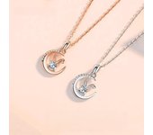 Collar de conejo de moissanita de 0,5 quilates y 1 quilates, joyería de plata de ley 925 chapada en platino, regalo de cumpleaños, lindo collar para niñas 45cm&0.5 Carat