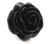 Les Trésors De Lily [J8731] - Anillo de diseño 'Rosa Romantica' negro negro