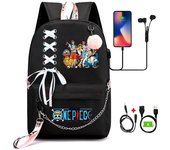 Mochila de una pieza con estampado de Anime, mochila escolar para adolescentes, mochila de dibujos animados para estudiantes, mochila para exteriores, mochila para niños y niñas