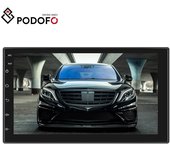 Podofo Autoradio Reproductor Android universal Radio para coche de 7 pulgadas Reproductor para coche con pantalla táctil Vídeo para coche DVR para coche Cámara trasera Enlace espejo WIFI GPS BT FM + Marco