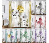 Cortinas de ducha rústicas de granja, cortinas florales de Margarita verde salvia para accesorios de baño, conjunto de cortina de bañera con ganchos impermeables 150*180cm