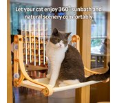 Percha para ventana de gato, hamaca para ventana, estante de descanso para gatos, asiento soleado de 360 ​​grados para gatos, ventosas montadas beige