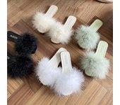 Zapatillas de mulas para Mujer, zapatos planos peludos con punta cuadrada a la moda, zapatillas planas de oficina para Mujer, Zapatillas Ytmtloy verdes, blancas y rosas para Mujer 35 verde