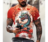 Camiseta de dragón para hombre, Camiseta con estampado 3d a la moda, camisetas de manga corta con estampado de animales, ropa de calle de gran tamaño, camisetas informales de verano para hombre XL