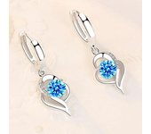 Pendientes de plata de ley 925 con circonitas azules, rosas, blancas y moradas de alta calidad, joyería de moda para mujer.